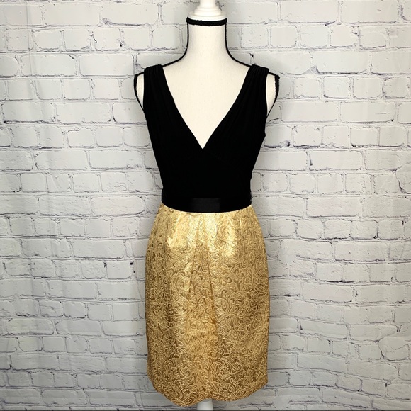 Max & Cleo Dresses & Skirts - Max & Cleo Gold Brocade Dress Sz. 6